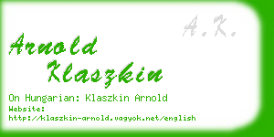 arnold klaszkin business card